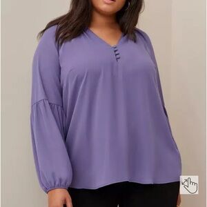 Torrid Georgette Puff Sleeve Peasant Top 1X